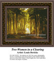 Two Women in a Clearing, Fine Art Counted Cross Stitch Pattern, Social Counted Cross Stitch Pattern, Alluring Landscapes Counted Cross Stitch Pattern