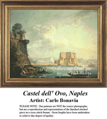 Castel dell' Ovo, Naples, RE-601 cross stitch pattern