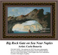 Big Rock Gate on Sea Near Naples, Fine Art Counted Cross Stitch Pattern