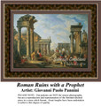 Roman Ruins with a Prophet, Architecture Counted Cross Stitch Pattern, Fine Art Counted Cross Stitch Pattern