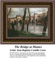 The Bridge at Mantes, Architecture Counted Cross Stitch Pattern, Fine Art Counted Cross Stitch Pattern