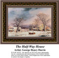 The Half-Way House, Architecture Counted Cross Stitch Pattern, Fine Art Counted Cross Stitch Pattern