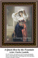 A Quick Rest by the Fountain, Fine Art Counted Cross Stitch Pattern, Women Counted Cross Stitch Pattern