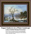 Faggot Gatherers in a Winter Landscape, Fine Art Counted Cross Stitch Pattern,  Winter Counted Cross Stitch Pattern, Alluring Landscapes Counted Cross Stitch Pattern