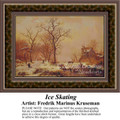 Ice Skating, Fine Art Counted Cross Stitch Pattern, Winter Counted Cross Stitch Patterns