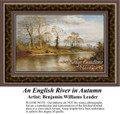 An English River in Autumn, Waterscapes Counted Cross Stitch Pattern, Fine Art Counted Cross Stitch Pattern, Fall Counted Cross Stitch Pattern