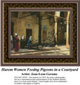 Harem Women Feeding Pigeons in a Courtyard, Fine Art Counted Cross Stitch Pattern, Women Counted Cross Stitch Pattern, Social Counted Cross Stitch Pattern