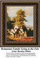 Romanian Family Going to the Fair, Fine Art Counted Cross Stitch Pattern, 
Family Counted Cross Stitch Pattern