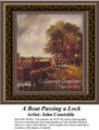 A Boat Passing a Lock, Fine Art Counted Cross Stitch Pattern