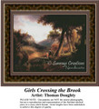 Girls Crossing the Brook, Fine Art Counted Cross Stitch Pattern