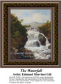 The Waterfall, Waterscapes Counted Cross Stitch Pattern, Fine Art Counted Cross Stitch Pattern