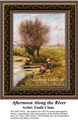 Afternoon Along the River, Waterscapes Counted Cross Stitch Pattern, Fine Arts Counted Cross Stitch Pattern