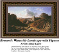 Romantic Waterside Landscape with Figures, Fine Art Counted Cross Stitch Pattern, Romance Counted Cross Stitch Pattern, Alluring Landscapes Counted Cross Stitch Patterns