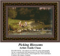 Picking Blossoms, Fine Art Counted Cross Stitch Pattern, Children Counted Cross Stitch Pattern