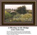 A Meeting on the Bridge, Fine Art Counted Cross Stitch Pattern, Alluring Landscapes Counted Cross Stitch Pattern