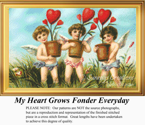 My Heart Grows Fonder Everyday, NS-169 cross stitch pattern