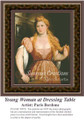 Young Woman at Dressing Table, Fine Art Counted Cross Stitch Pattern, Women Counted Cross Stitch Pattern