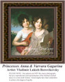 Princesses Anna & Varvara Gagarina, Nobility Counted Cross Stitch Pattern, Fine Art Counted Cross Stitch Pattern, Women Counted Cross Stitch Pattern