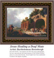 Jesus Healing a Deaf Mute, Fine Art Counted Cross Stitch Pattern