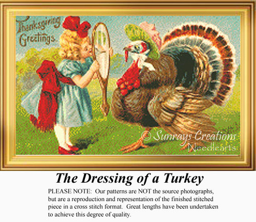 The Dressing of a Turkey, NS-186 cross stitch pattern