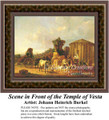 Scene in Front of the Temple of Vesta, Architecture Counted Cross Stitch Pattern, Fine Art Counted Cross Stitch Pattern