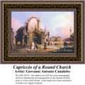 Capriccio of a Round Church, Architecture Counted Cross Stitch Pattern, Fine Art Counted Cross Stitch Pattern