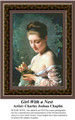 Girl with a Nest, Fine Art Counted Cross Stitch Pattern, Women Counted Cross Stitch Pattern