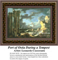 Port of Ostia During a Tempest, Architecture Counted Cross Stitch Pattern, Fine Art Counted Cross Stitch Pattern