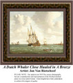 A Dutch Whaler Close Hauled in a Breeze, Waterscapes Counted Cross Stitch Pattern, Fine Art Counted Cross Stitch Pattern