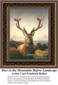 Deer in the Mountains Before Landscape, Fine Art Cross Stitch Pattern