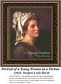 Portrait of a Young Woman in a Turban, Fine Art Counted Cross Stitch Pattern, Women Counted Cross Stitch Pattern