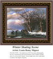 Winter Skating Scene, Fine Art Counted Cross Stitch Pattern, Winter Counted Cross Stitch Pattern