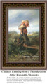 Children Running From a Thunderstorn, Fine Art Counted Cross Stitch Pattern, Children Counted Cross Stitch Pattern