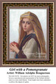 Girl with a Pomegranate, Fine Art Counted Cross Stitch Pattern, Women Counted Cross Stitch Pattern