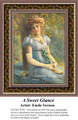 A Sweet Glance, Fine Art Counted Cross Stitch Pattern, Women Counted Cross Stitch Pattern