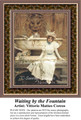 Waiting by the Fountain, Fine Art Counted Cross Stitch Pattern, Women Counted Cross Stitch Pattern