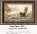 Upon Sunny Waves, Waterscapes Counted Cross Stitch Pattern, Fine Art Counted Cross Stitch Pattern