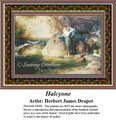 Halcyone, Fine Art Counted Cross Stitch Pattern, Social Counted Cross Stitch Pattern