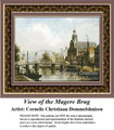 View of the Magere Brug, Alluring Landscape Counted Cross Stitch Pattern, Fine Art Counted Cross Stitch Pattern