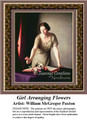 Fine Art Cross Stitch Pattern | Girl Arranging Flowers