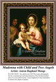 Religious Cross Stitch Pattern | Madonna with Child and Two Angels 