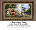 A Dangerous Game, Fine Art Counted Cross Stitch Pattern