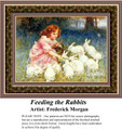 Feeding the Rabbits, Fine Art Counted Cross Stitch Pattern, Animals Counted Cross Stitch Pattern, Children Counted Cross Stitch Pattern
