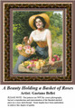 Fine Art Cross Stitch Patterns | A Beauty Holding a Basket of Roses