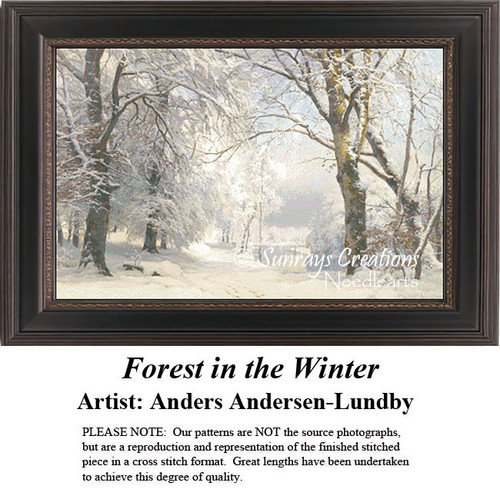 Forest in the Winter, RE-1765 cross stitch pattern