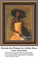 Fine Art Cross Stitch Pattern | Portrait of a Woman in a Yellow Dress