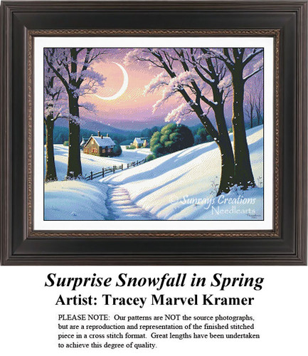 Surprise Snowfall in Spring, TK-72 cross stitch pattern