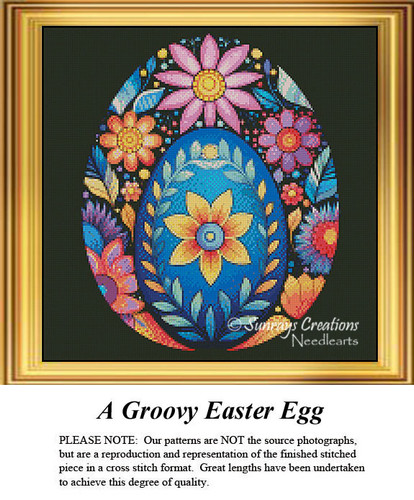 A Groovy Easter Egg, NS-470 cross stitch pattern