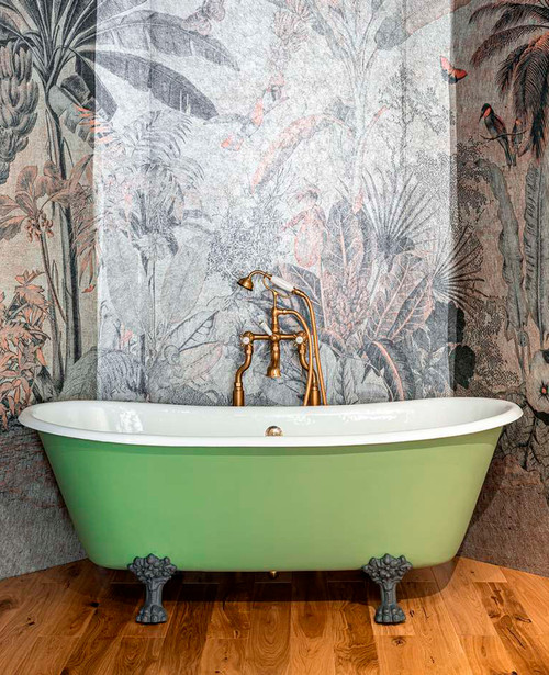 Astonian Original 1700x680mm no-taphole cast iron roll top bath on our 1823 feet