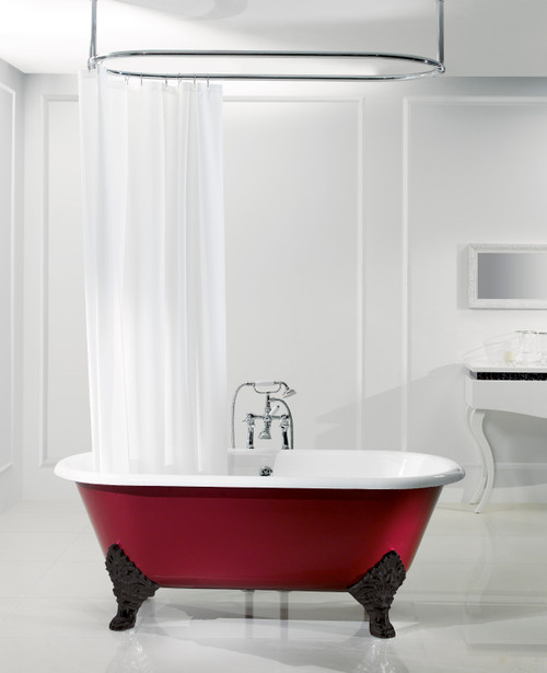 Astonian Luxor 1780x800mm no-taphole cast iron roll top bath on ornate feet